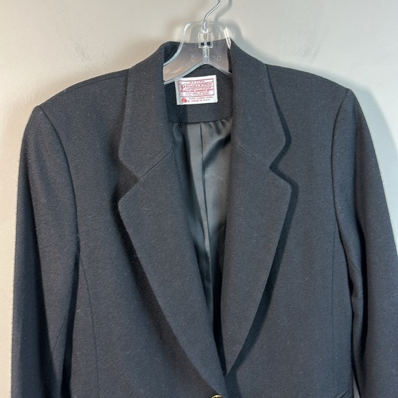 Vintage Pendleton Black 100% Virgin Wool Blazer Size 6 Petite - Picture 5 of 16